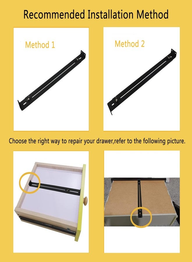 VANROUG Drawer Repair Kit, Furniture Repair Accessory Bracket Middle Mount to Reinforce and Repair Breakage, for Wood/Particleboard/MDF Chest of Drawers - Screws Included - Image 3